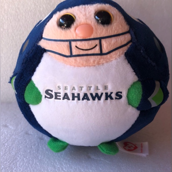 TY Beanie Ballz NFL Seatle Seahawks plush ball toy 4 1/2" 2016 - Picture 10 of 10